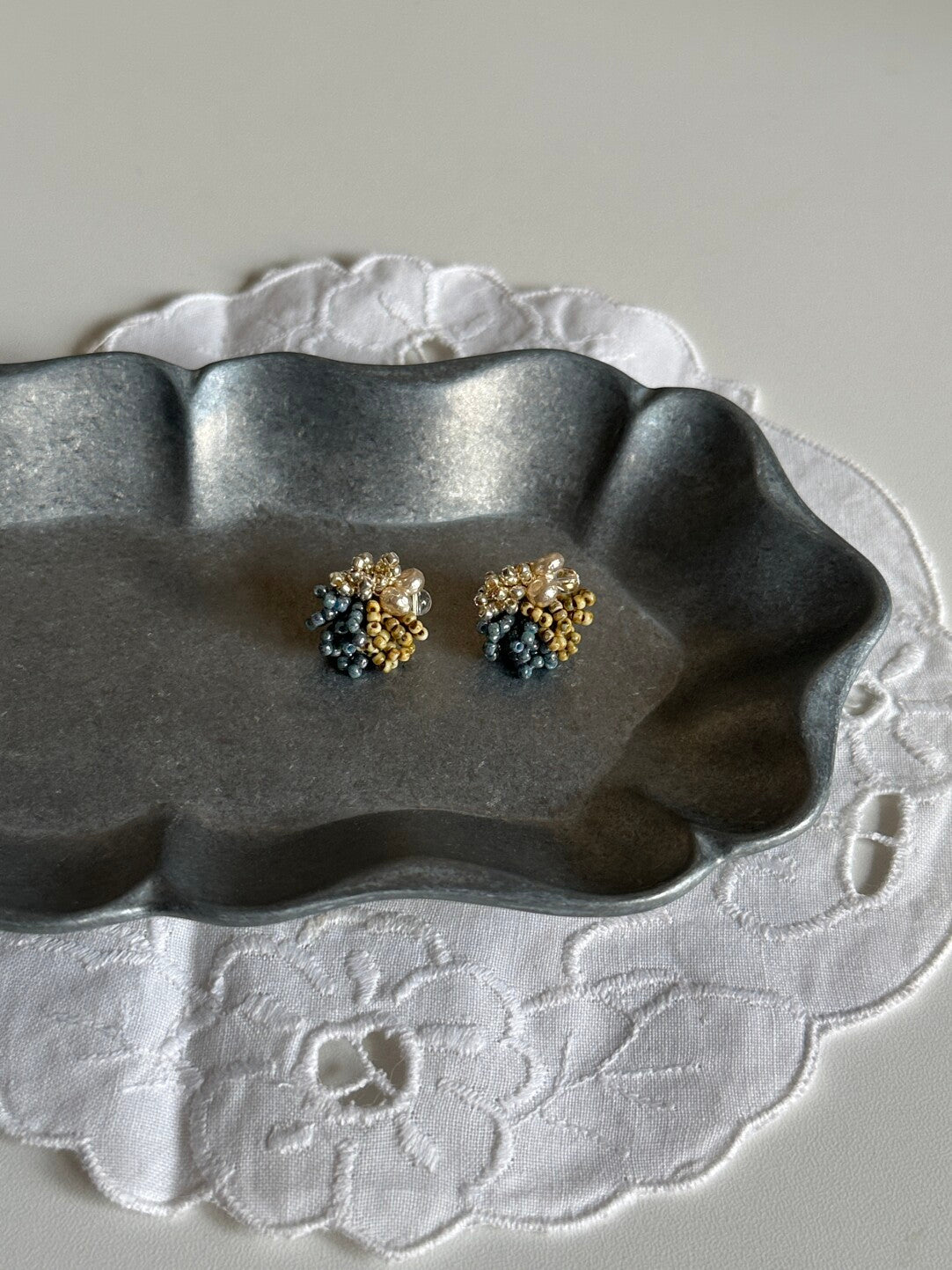 Multi-Color Beaded Cluster Stud Earring,Lumivault.