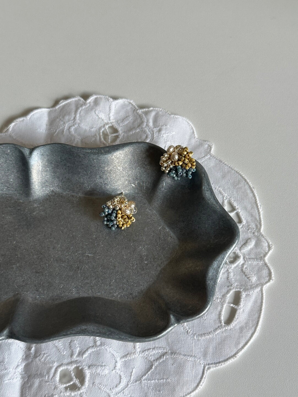 Multi-Color Beaded Cluster Stud Earring,Lumivault.