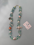 Mint Water Drop Persimmon Beaded Necklace,Necklace,Lumivault.