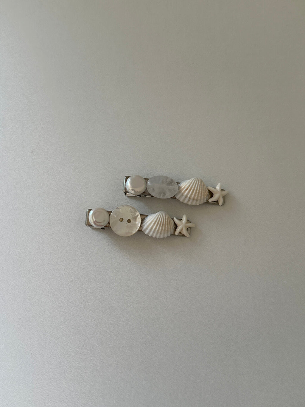 Coastal Natural Stone & Shell Hair Clip,Lumivault.