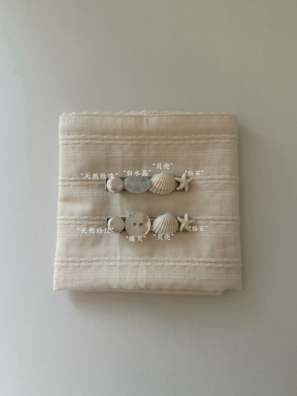 Coastal Natural Stone & Shell Hair Clip,Lumivault.