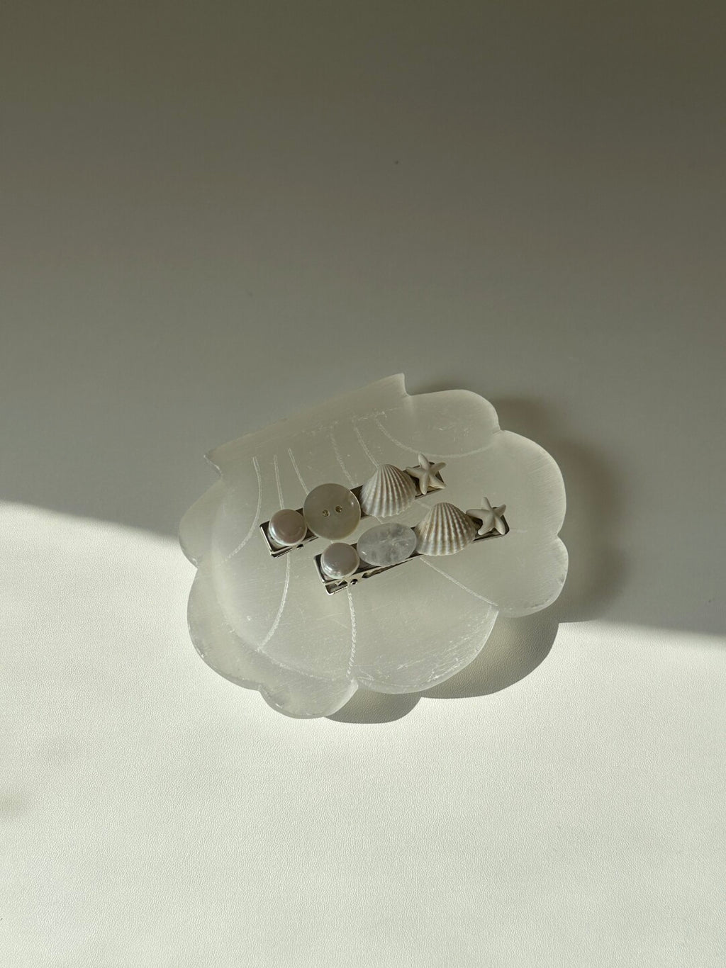 Coastal Natural Stone & Shell Hair Clip,Lumivault.