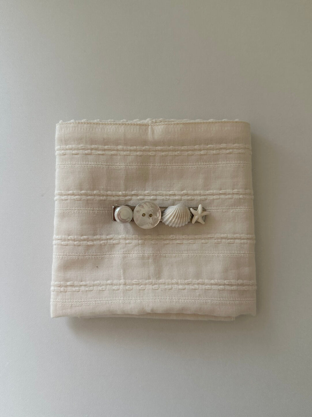 Coastal Natural Stone & Shell Hair Clip,Button,Lumivault.