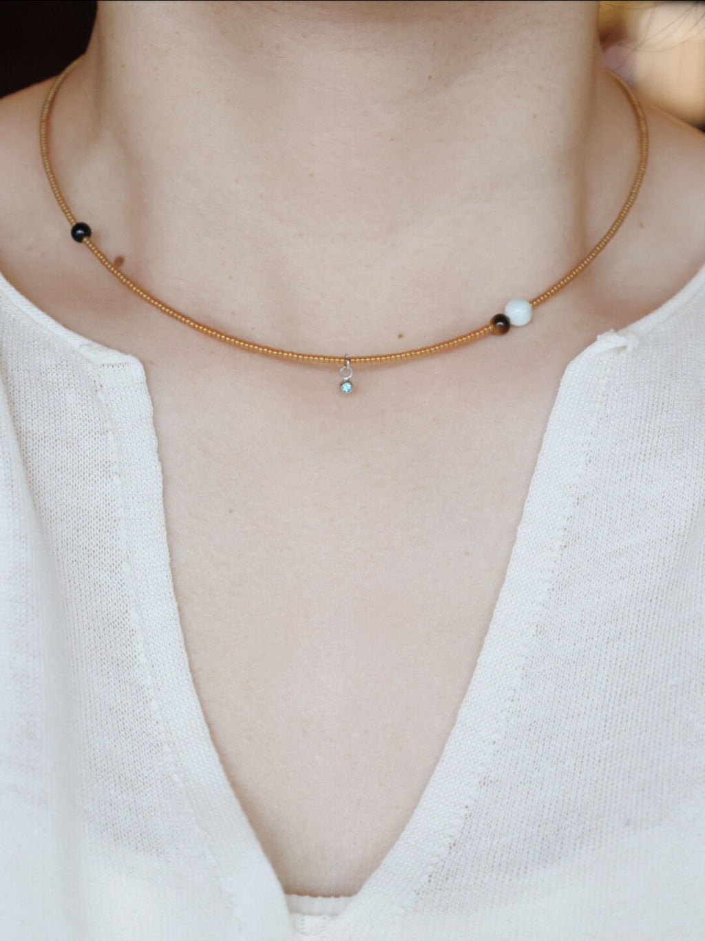 Retro Gold Mini Beaded Necklace - Lumivault