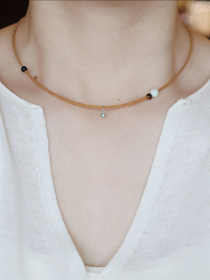 Retro Gold Mini Beaded Necklace - Lumivault
