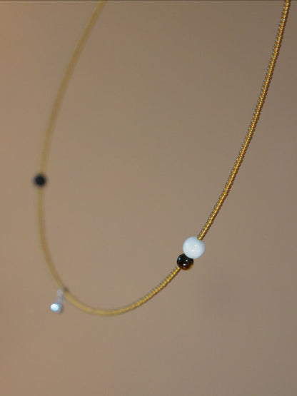 Retro Gold Mini Beaded Necklace - Lumivault
