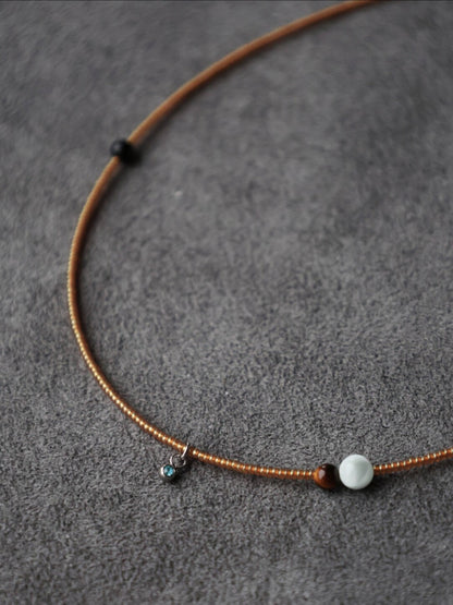 Retro Gold Mini Beaded Necklace - Lumivault