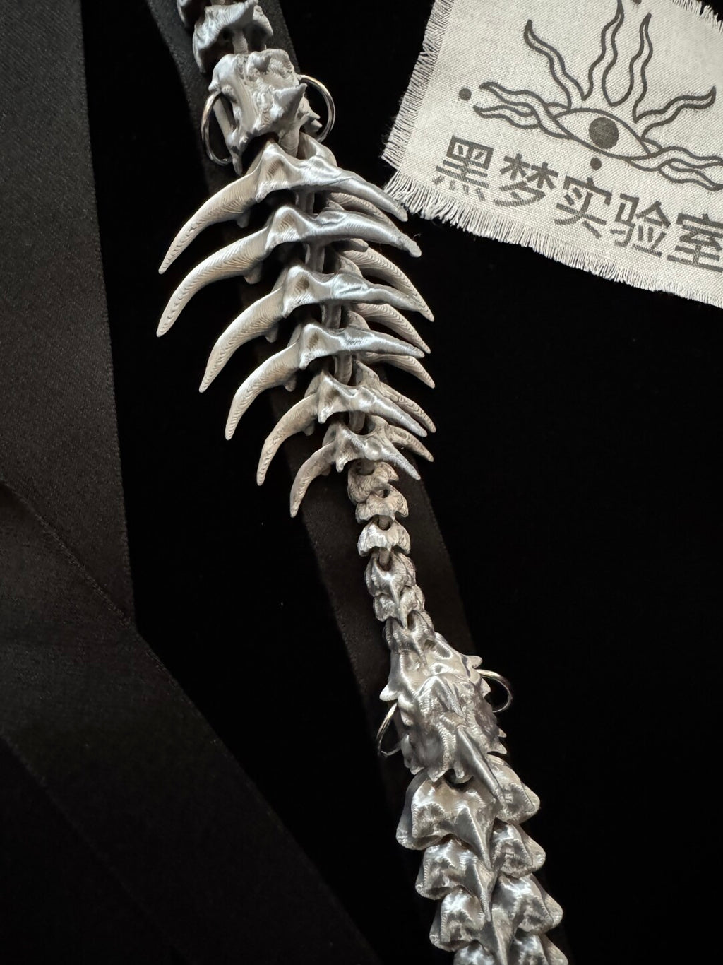 Vertebrae Hand Tie Necklace,Silver Gray(Single Chain) / Single Necklace / 1,Lumivault.