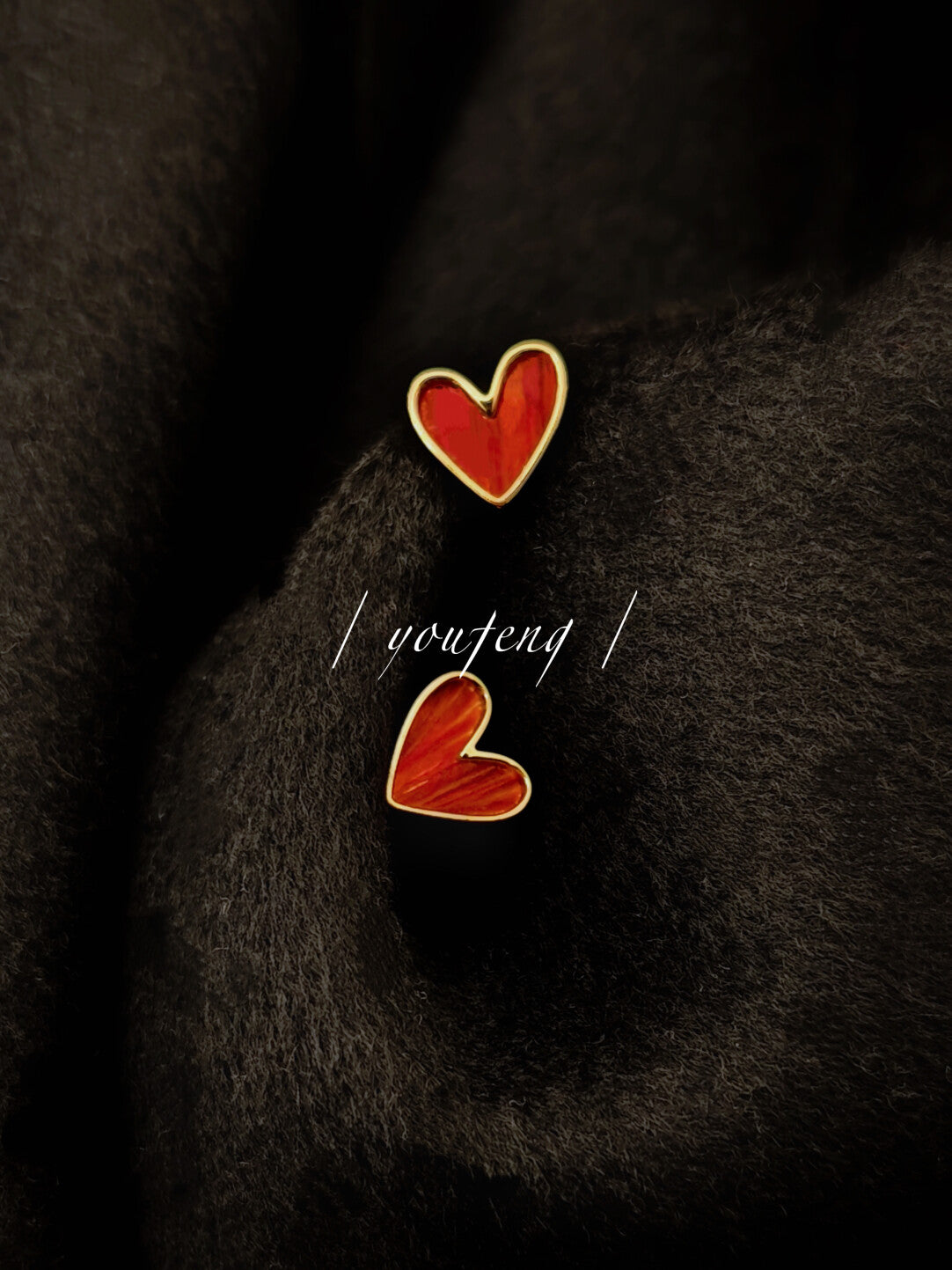 Handmade Love Stud Earrings,Lumivault.
