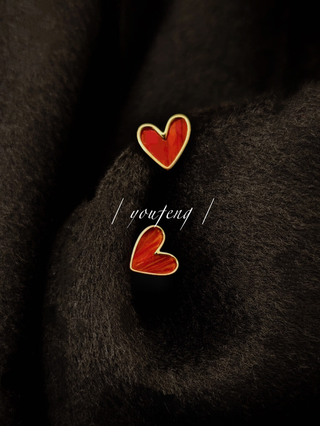 Handmade Love Stud Earrings,Clips,Lumivault.