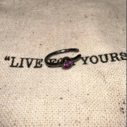 Handmade Silver Single Earring,Black Plated Sterling Silver Rose Diamonds / Ear Post Thickness 0.9mm,Lumivault.