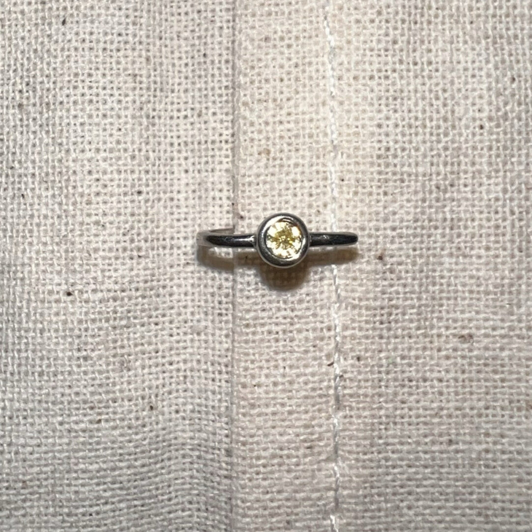 Handmade Silver Single Earring,Sterling Silver Pale Yellow / Ear Post Thickness 0.9mm,Lumivault.