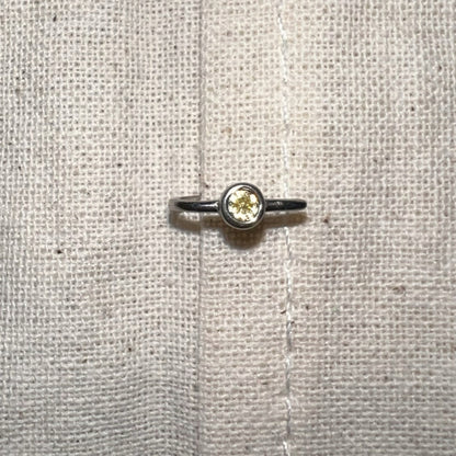 Handmade Silver Single Earring,Sterling Silver Pale Yellow / Ear Post Thickness 0.9mm,Lumivault.