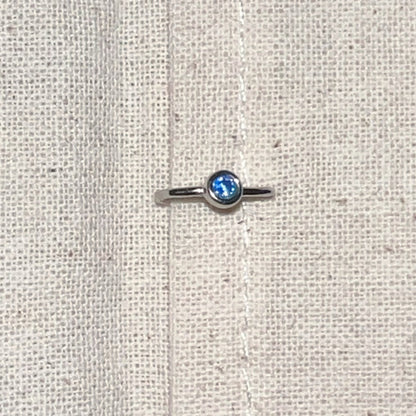 Handmade Silver Single Earring,Sterling Silver Aquamarine / Ear Post Thickness 0.9mm,Lumivault.
