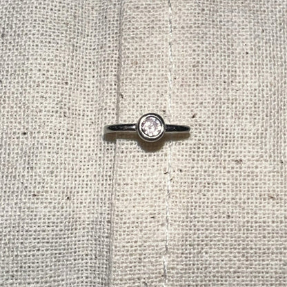 Handmade Silver Single Earring,Sterling Silver White Diamond / Ear Post Thickness 0.9mm,Lumivault.