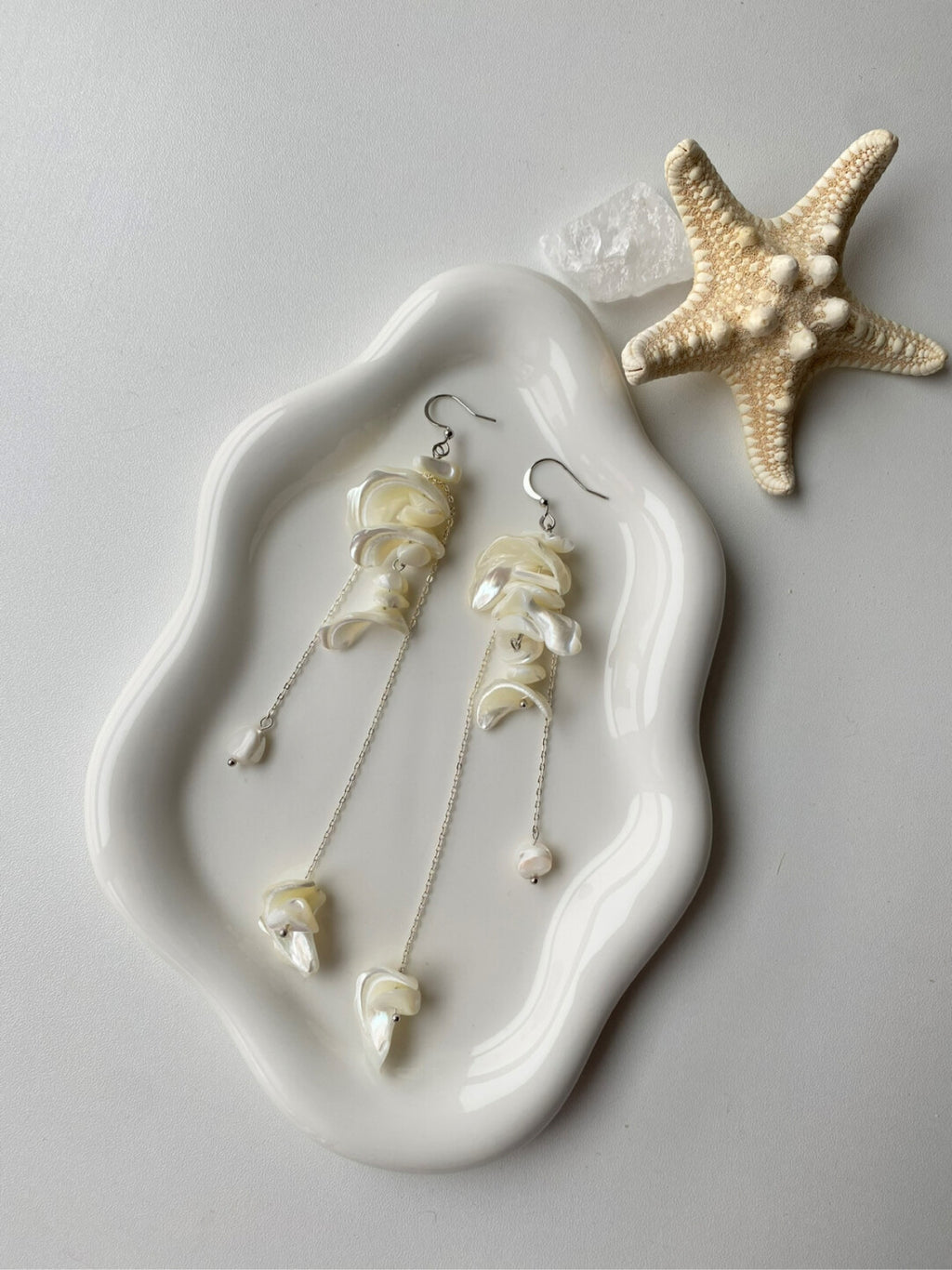 Handmade Shell Drop Earrings,Lumivault.