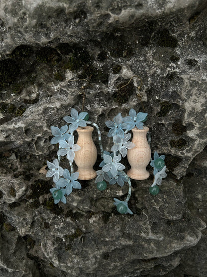 Night Flower Wooden Earrings