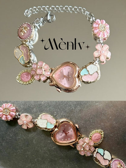 Handmade Watch Peach Blossom Bracelet