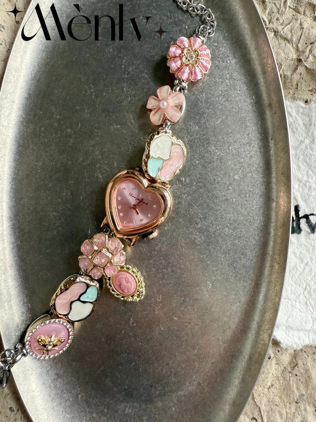 Handmade Watch Peach Blossom Bracelet,Lumivault.