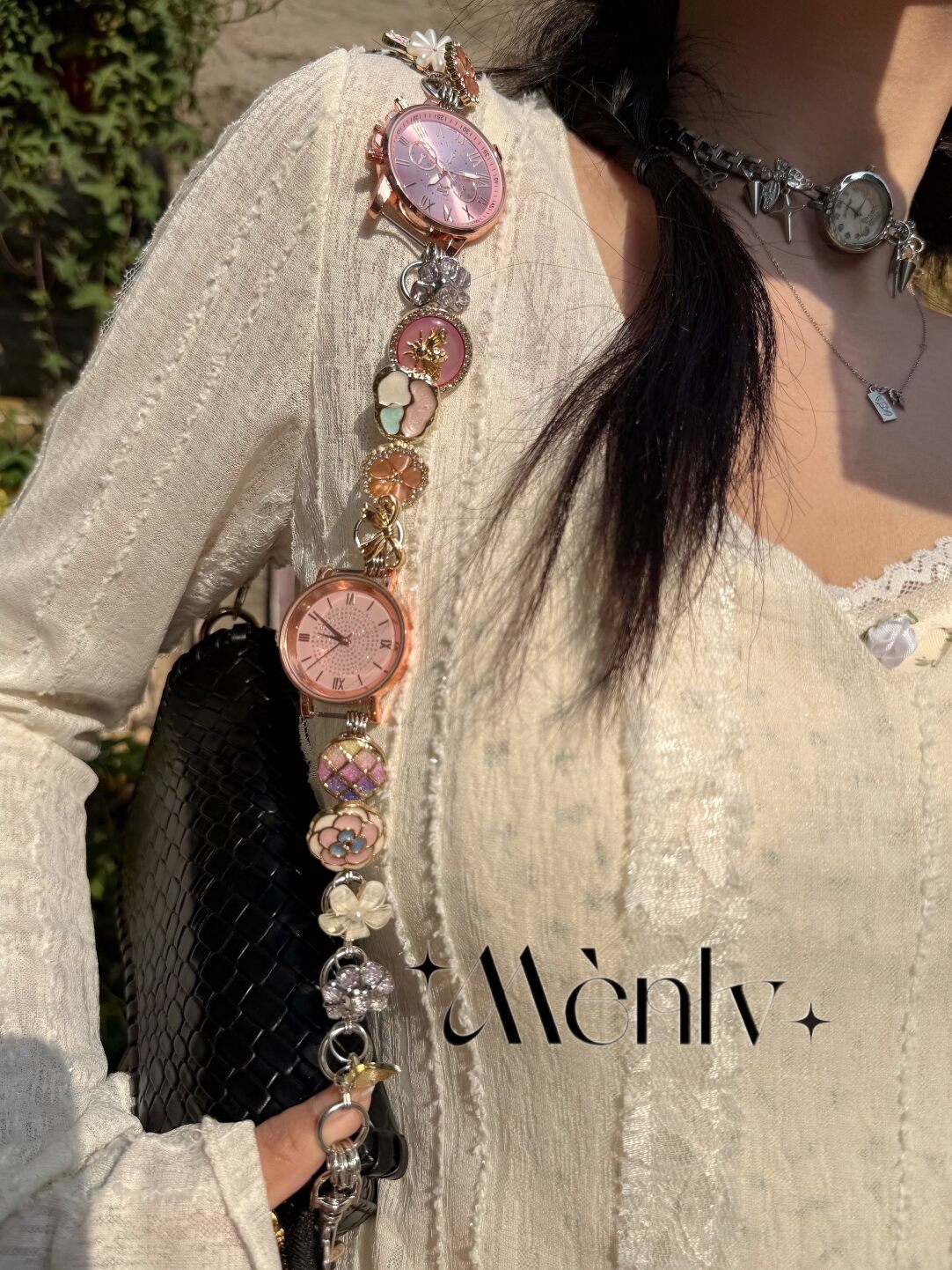 Pink Watch Waist Chain,Bag Strap,Lumivault.