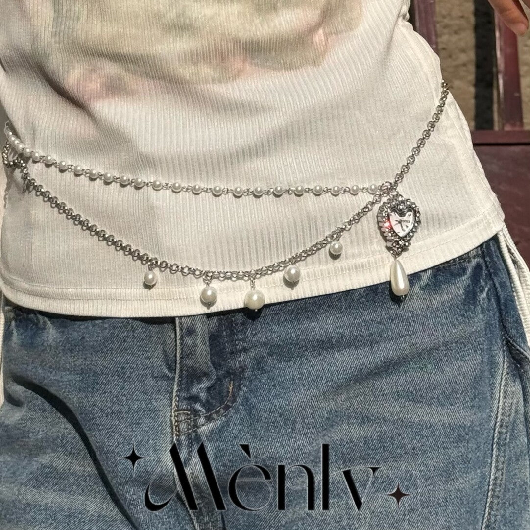 Love Watch Pearl Waist Chain