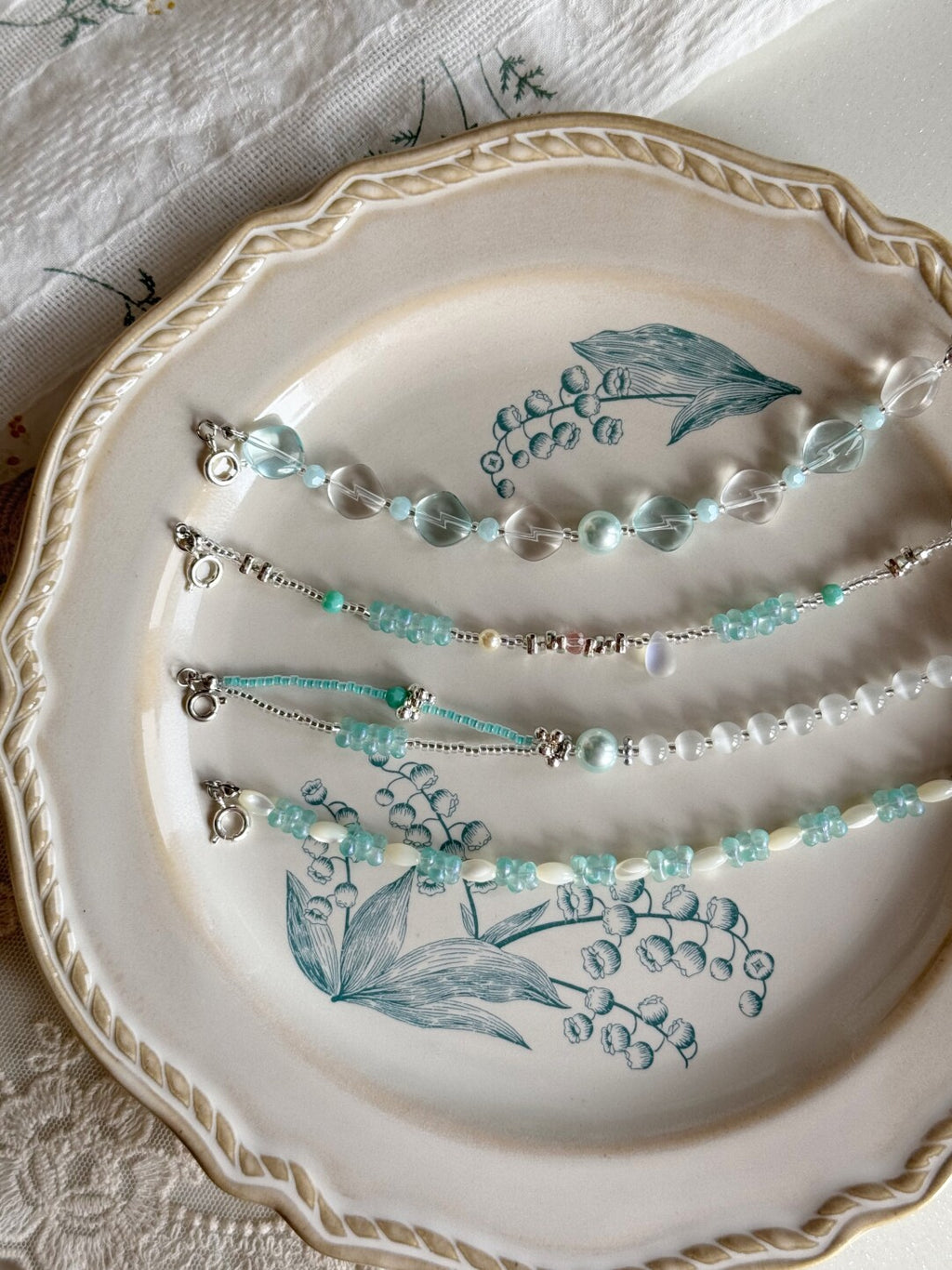 A Little Blue Beaded Bracelet,Lumivault.