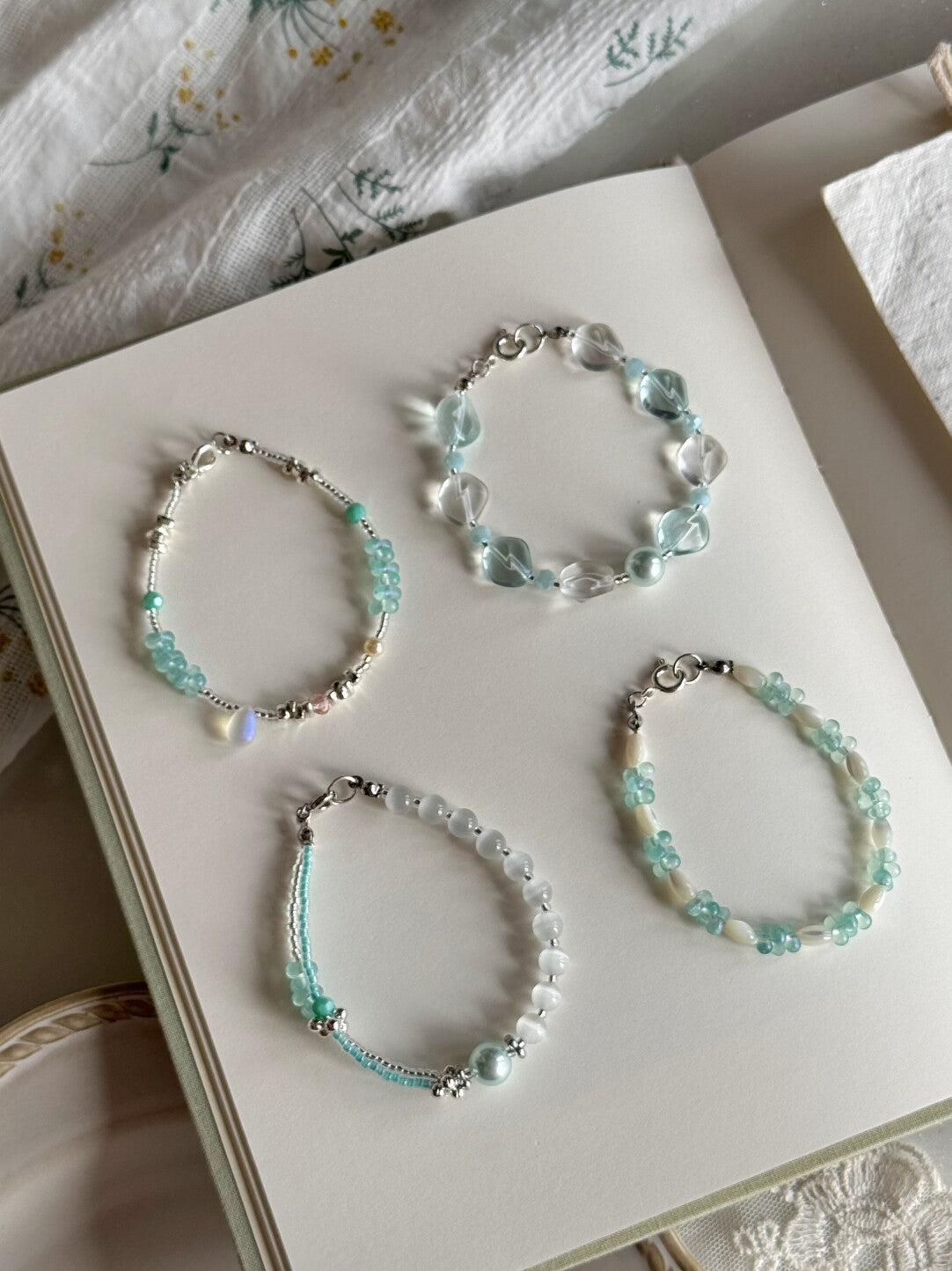 A Little Blue Beaded Bracelet,Lumivault.