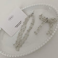 Princess Party Beaded Silver Tassel Earrings,Studs,Lumivault.