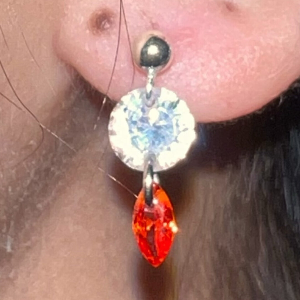 Flash Diamond Pendant Single Stud Earring,#6,Lumivault.