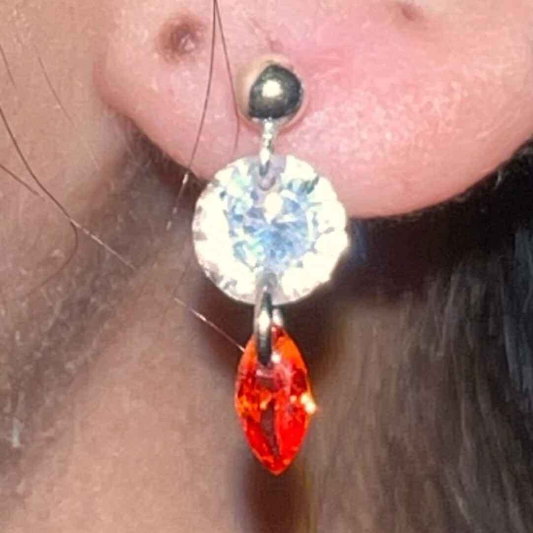 Flash Diamond Pendant Single Stud Earring,#6,Lumivault.