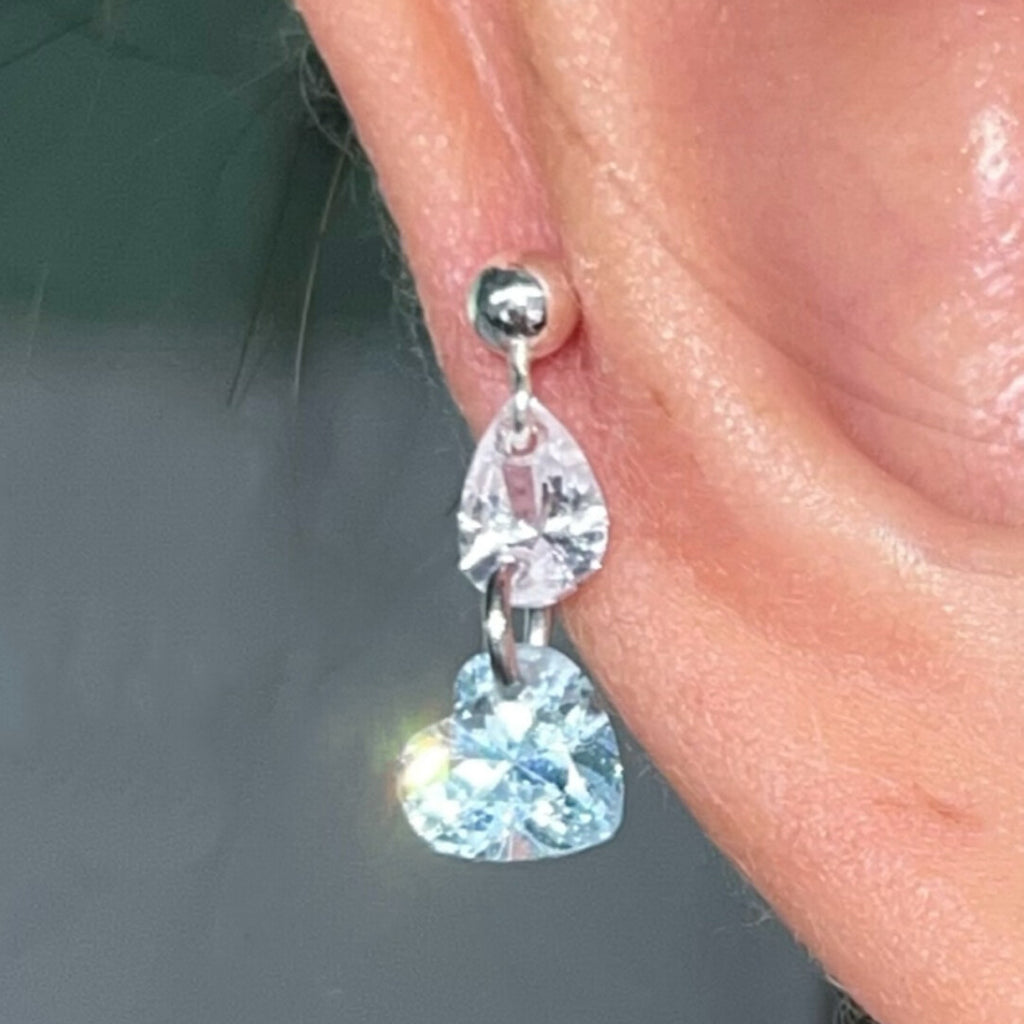 Flash Diamond Pendant Single Stud Earring,#2,Lumivault.