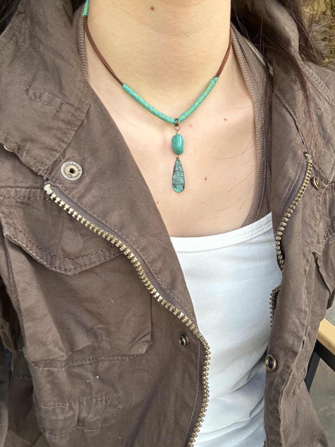 Water Drop Patina Necklace