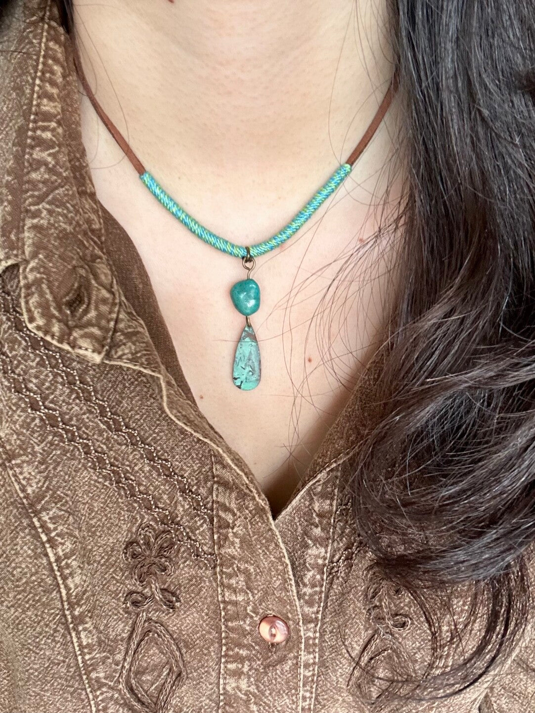 Water Drop Patina Necklace