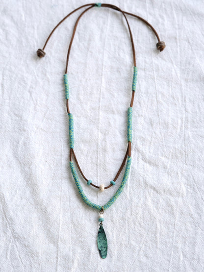 Double Layered Patina Necklace
