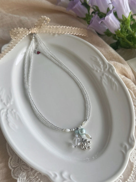 Jasmine Rain Double Layered Beaded Necklace