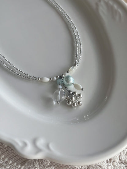 Jasmine Rain Double Layered Beaded Necklace