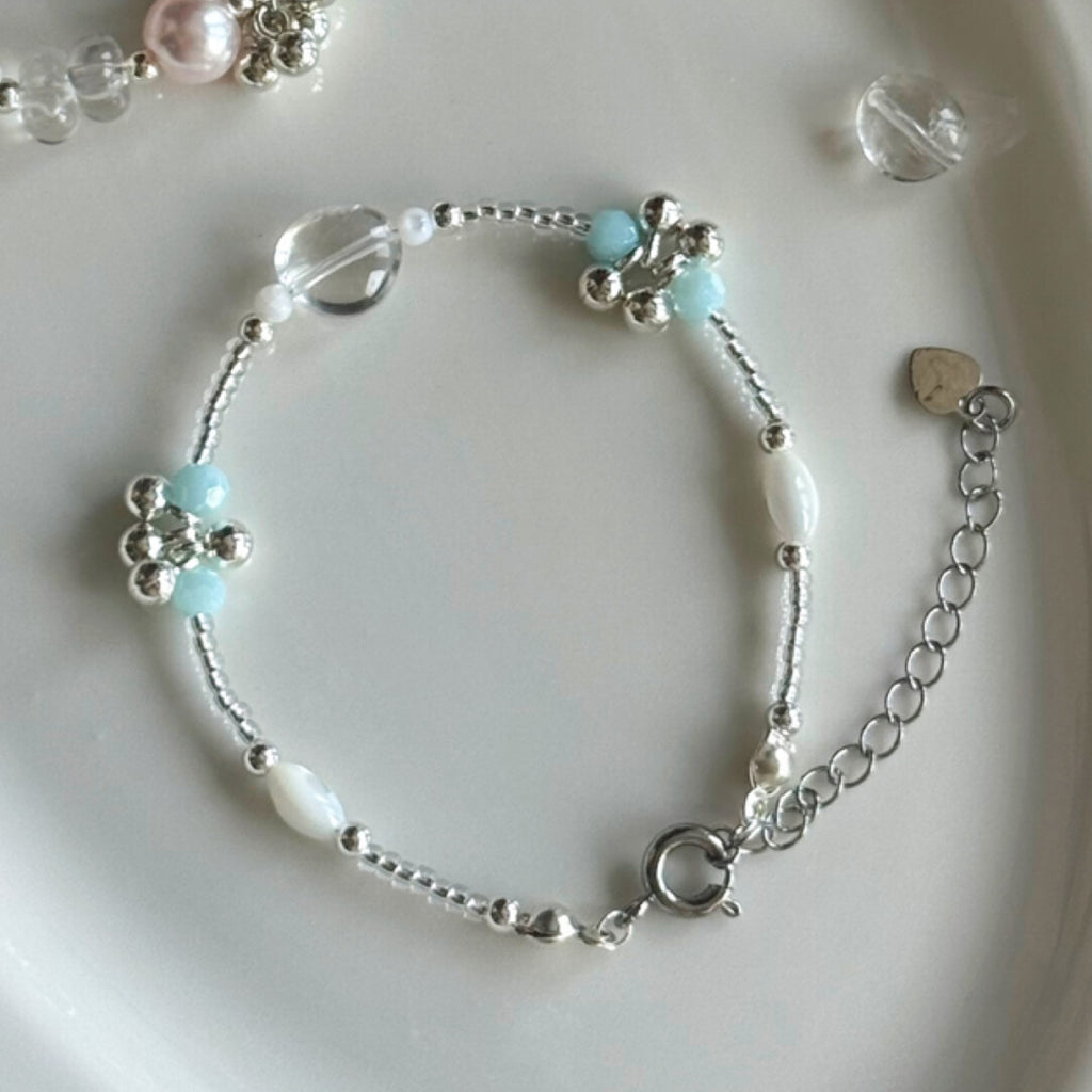 Jasmine Rain Double Layered Beaded Necklace,Bracelet,Lumivault.