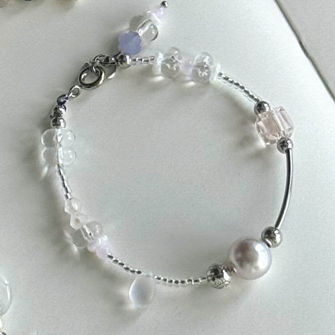 Dozing Afternoon Rock Crystal Vacation Bracelet,Mauve (Note Wrist Size),Lumivault.