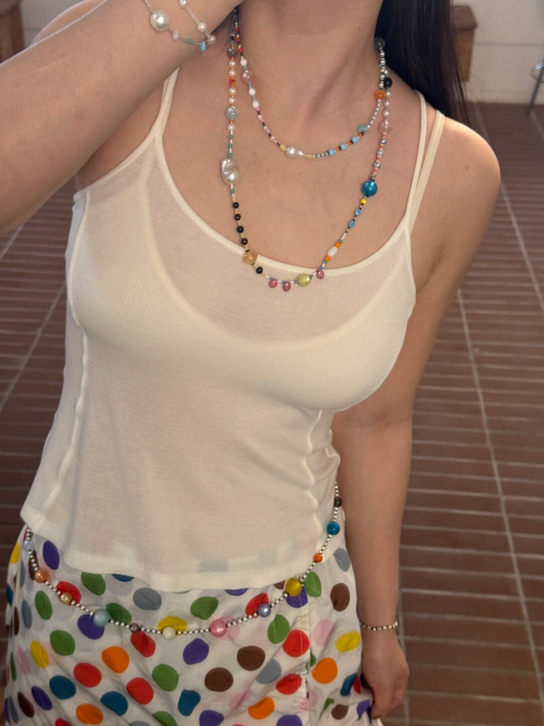 Handmade Dopamine Colorful Beads Necklace,Lumivault.