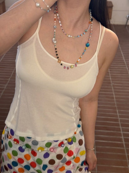 Handmade Dopamine Colorful Beads Necklace,Lumivault.