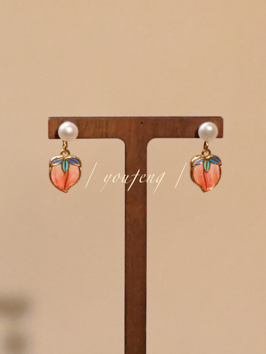 Sweet Wine Little Peach Earrings,Lumivault.
