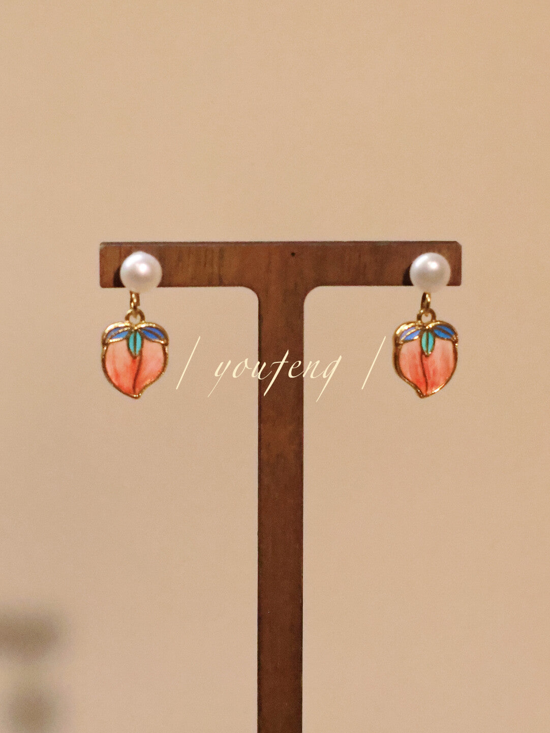 Sweet Wine Little Peach Earrings,Lumivault.