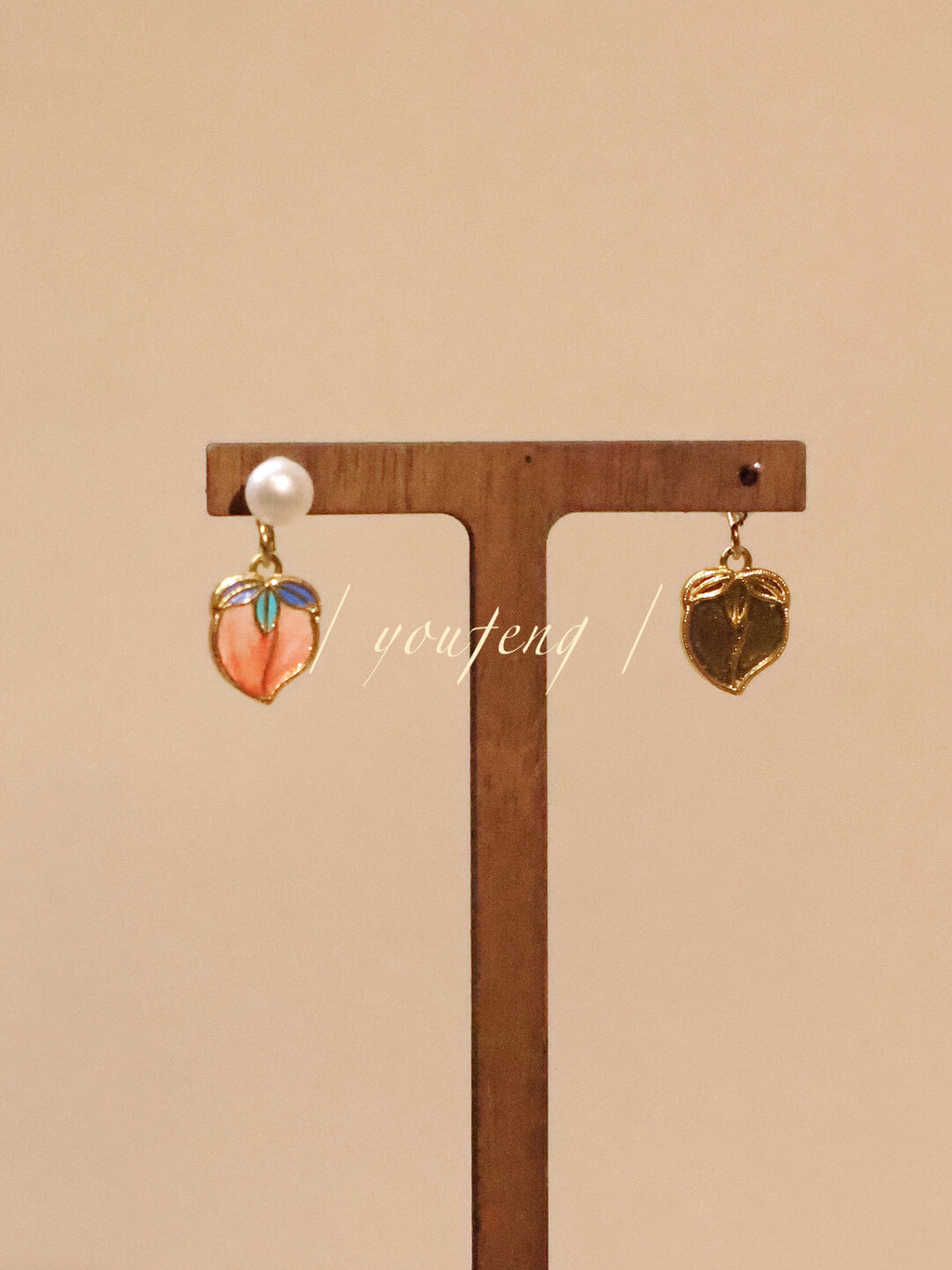 Sweet Wine Little Peach Earrings,Lumivault.