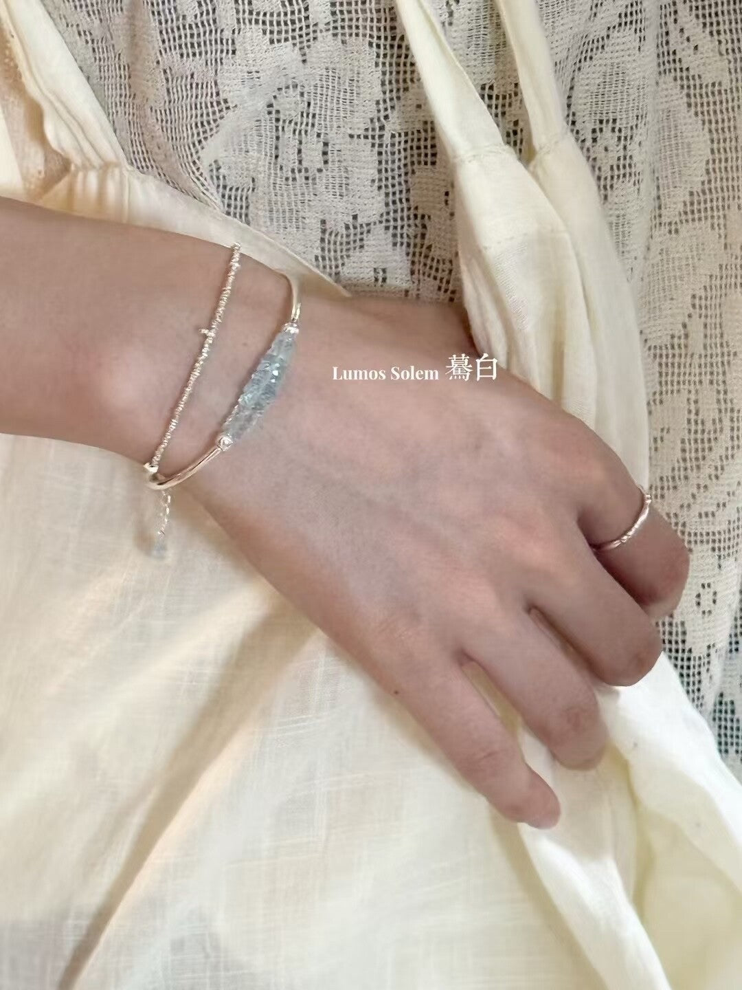 Aquamarine Silver Bracelet,Aquamarine Bracelet,Lumivault.