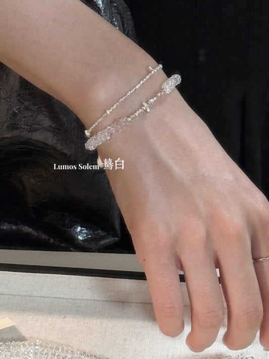 Point Star Crystal Silver Bracelet