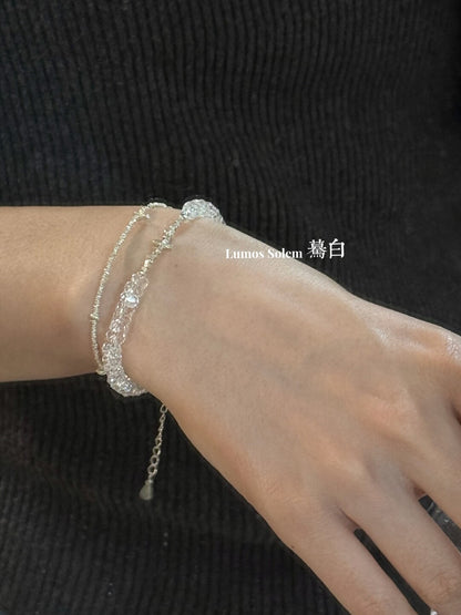 Point Star Crystal Silver Bracelet