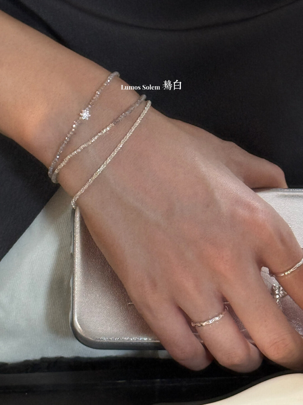 Star Sparkling Silver Labradorite Bracelet,Lumivault.