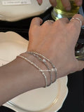 Star Sparkling Silver Labradorite Bracelet,Single Diamond / 15cm,Lumivault.