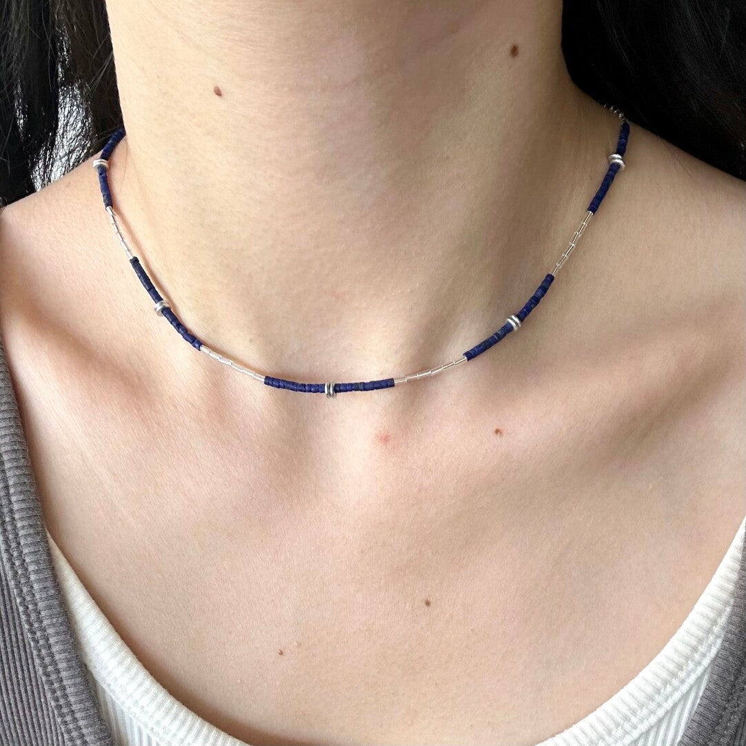 Handmade Lapis Lazuli Bracelet Necklace,Lumivault.
