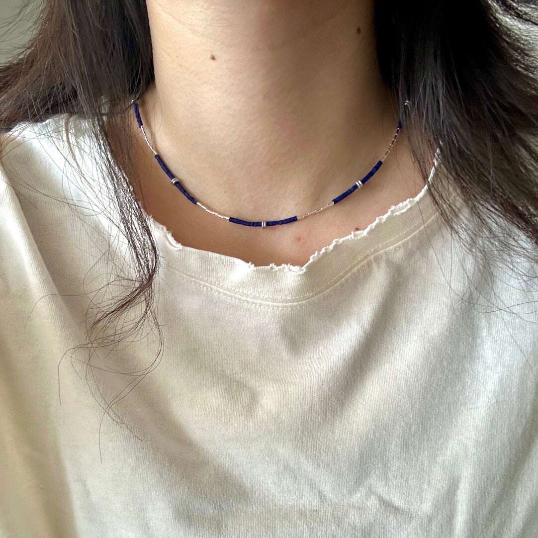 Handmade Lapis Lazuli Bracelet Necklace,Lumivault.